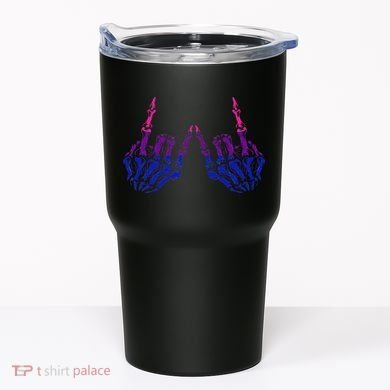Skeleton Rock Hand LGBTQ Cool Bisexual Pride Tumbler