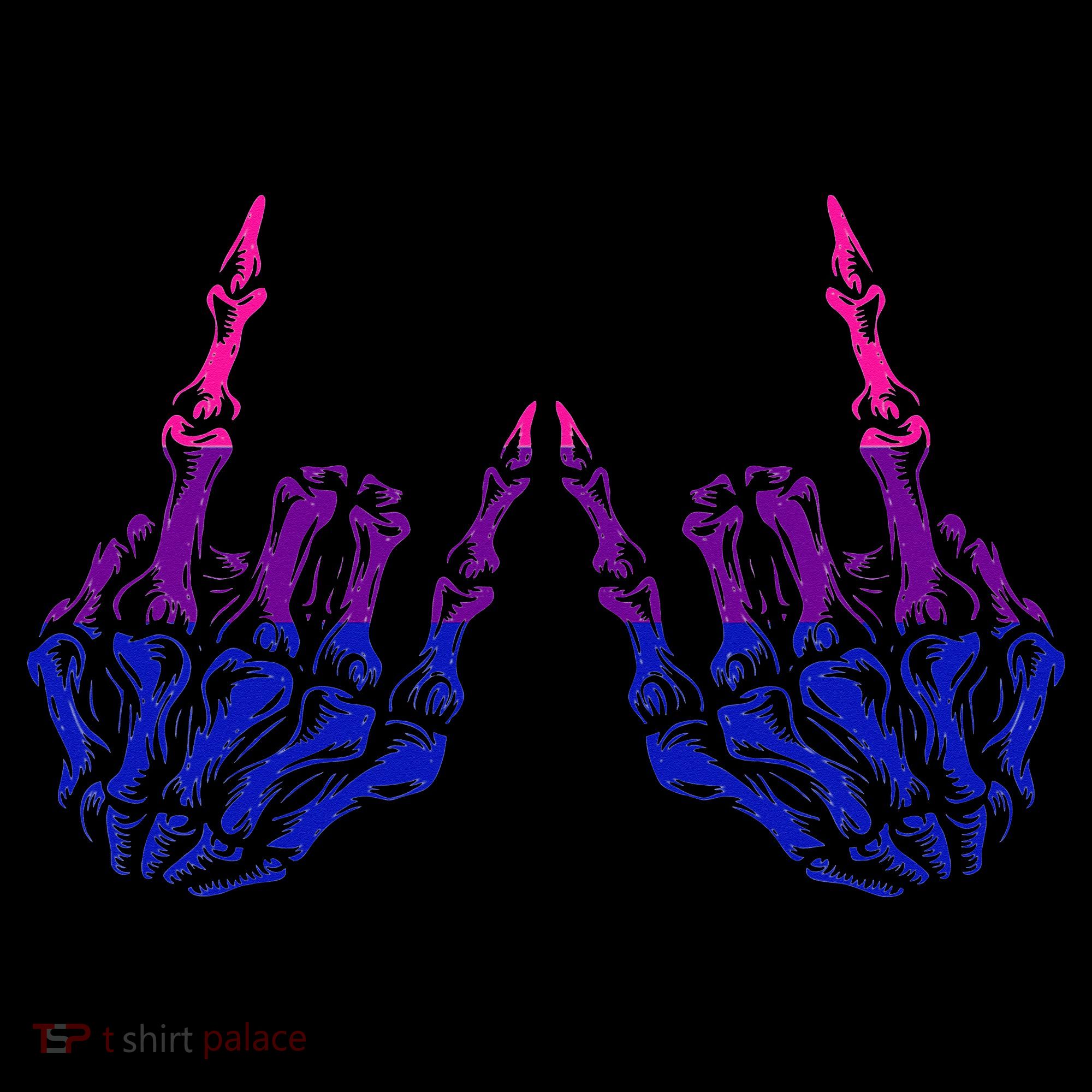 Skeleton Rock Hand LGBTQ Cool Bisexual Pride Ornament