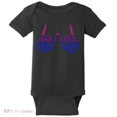 Skeleton Rock Hand LGBTQ Cool Bisexual Pride Baby Bodysuit