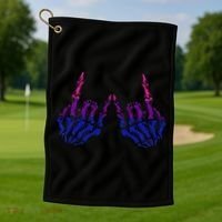 Skeleton Rock Hand LGBTQ Cool Bisexual Pride Golf Towel thumb 1