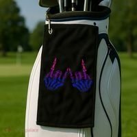 Skeleton Rock Hand LGBTQ Cool Bisexual Pride Golf Towel thumb 2