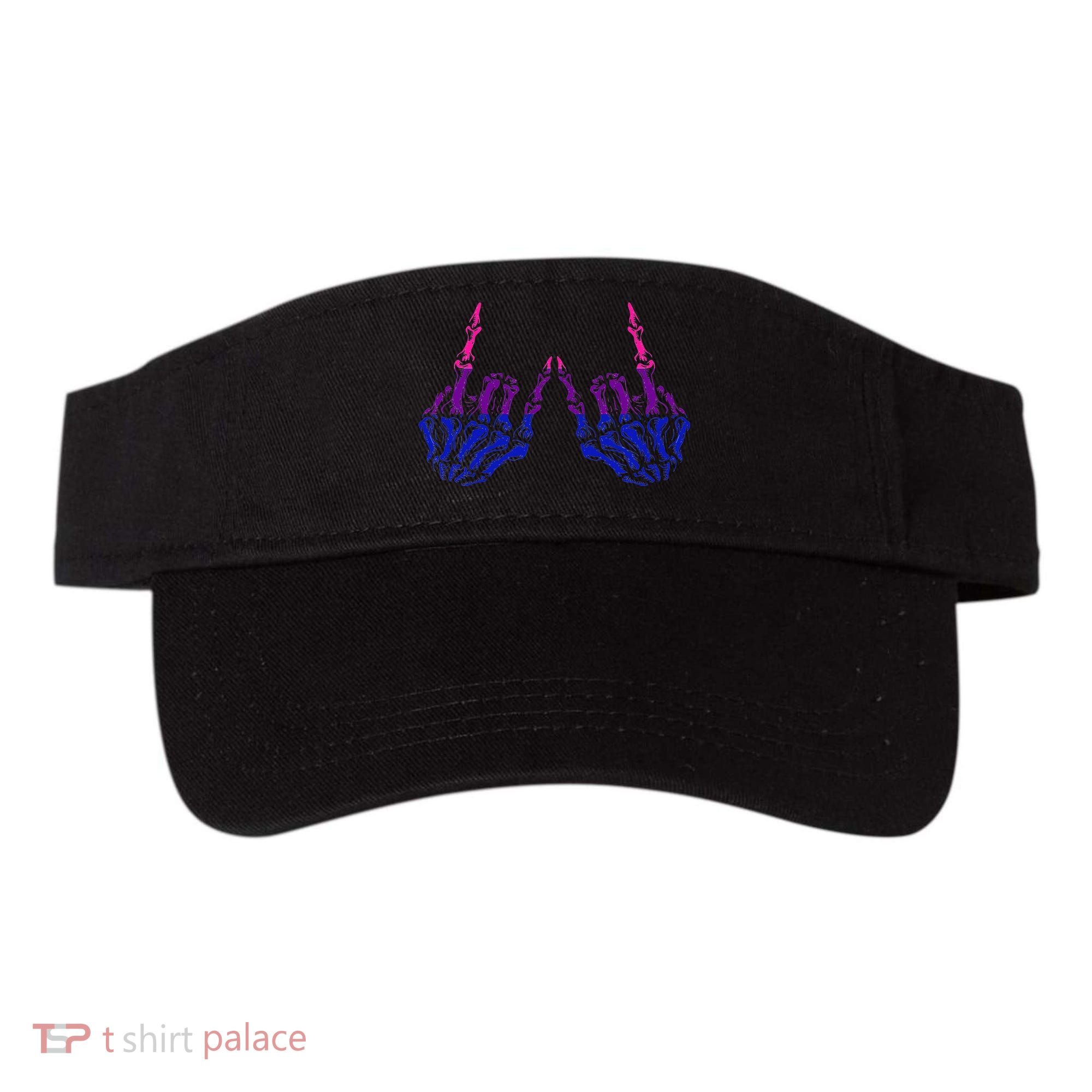 Skeleton Rock Hand LGBTQ Cool Bisexual Pride Visor