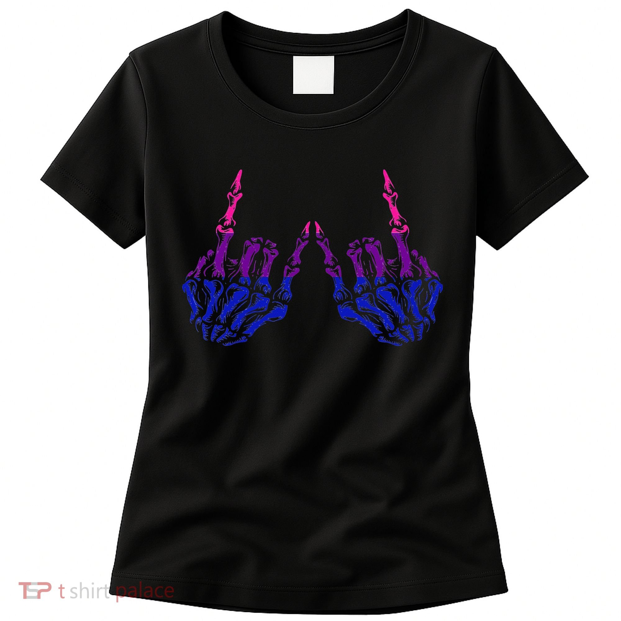 Skeleton Rock Hand LGBTQ Cool Bisexual Pride Women's T-Shirt