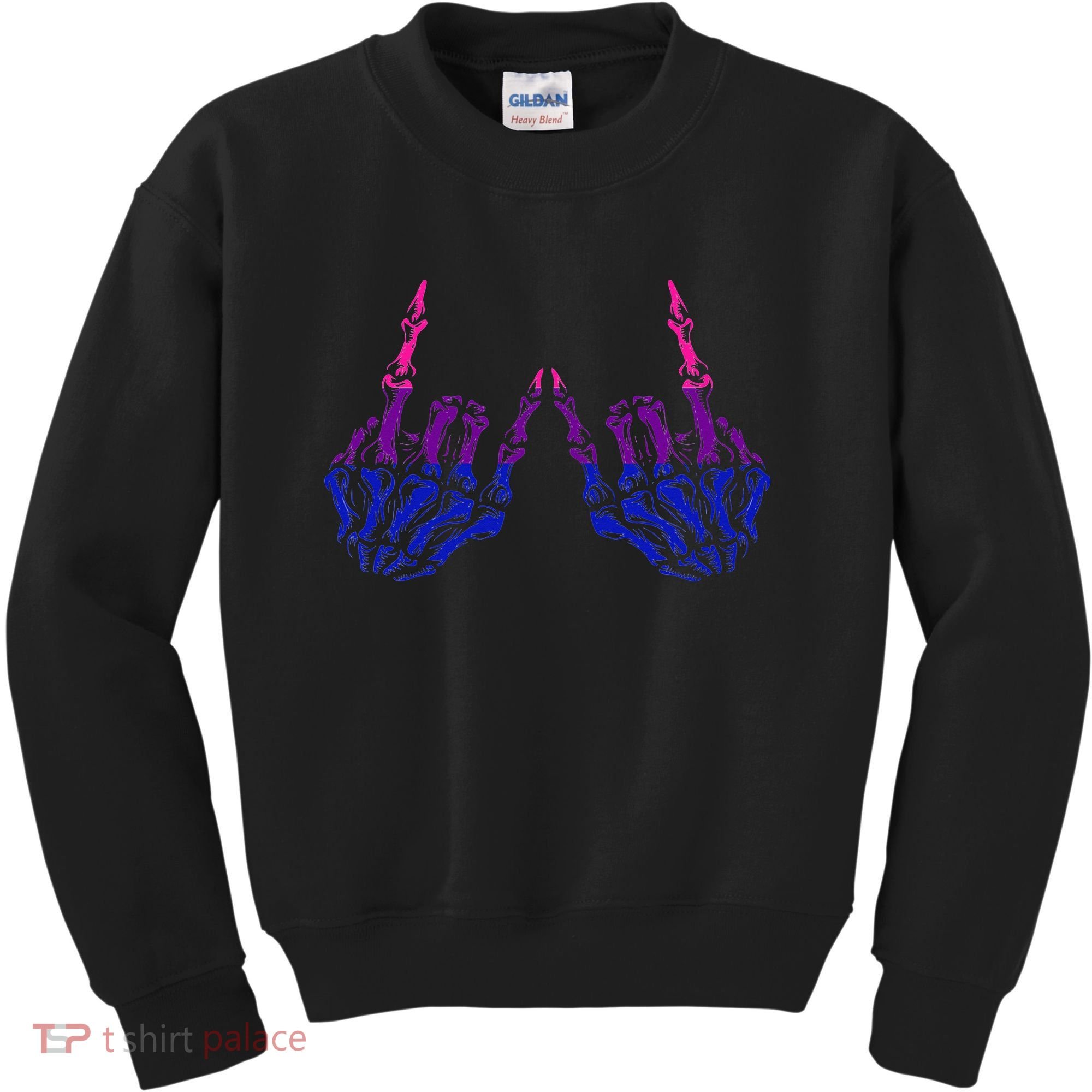 Skeleton Rock Hand LGBTQ Cool Bisexual Pride Kids Sweatshirt