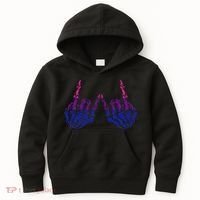 Skeleton Rock Hand LGBTQ Cool Bisexual Pride Kids Hoodie thumb 0