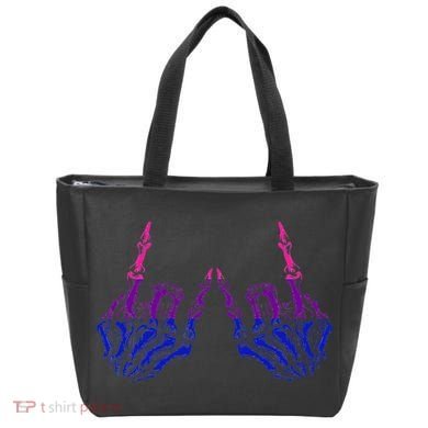 Skeleton Rock Hand LGBTQ Cool Bisexual Pride Tote Bag