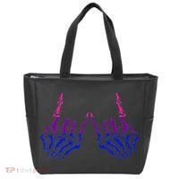 Skeleton Rock Hand LGBTQ Cool Bisexual Pride Tote Bag thumb 0