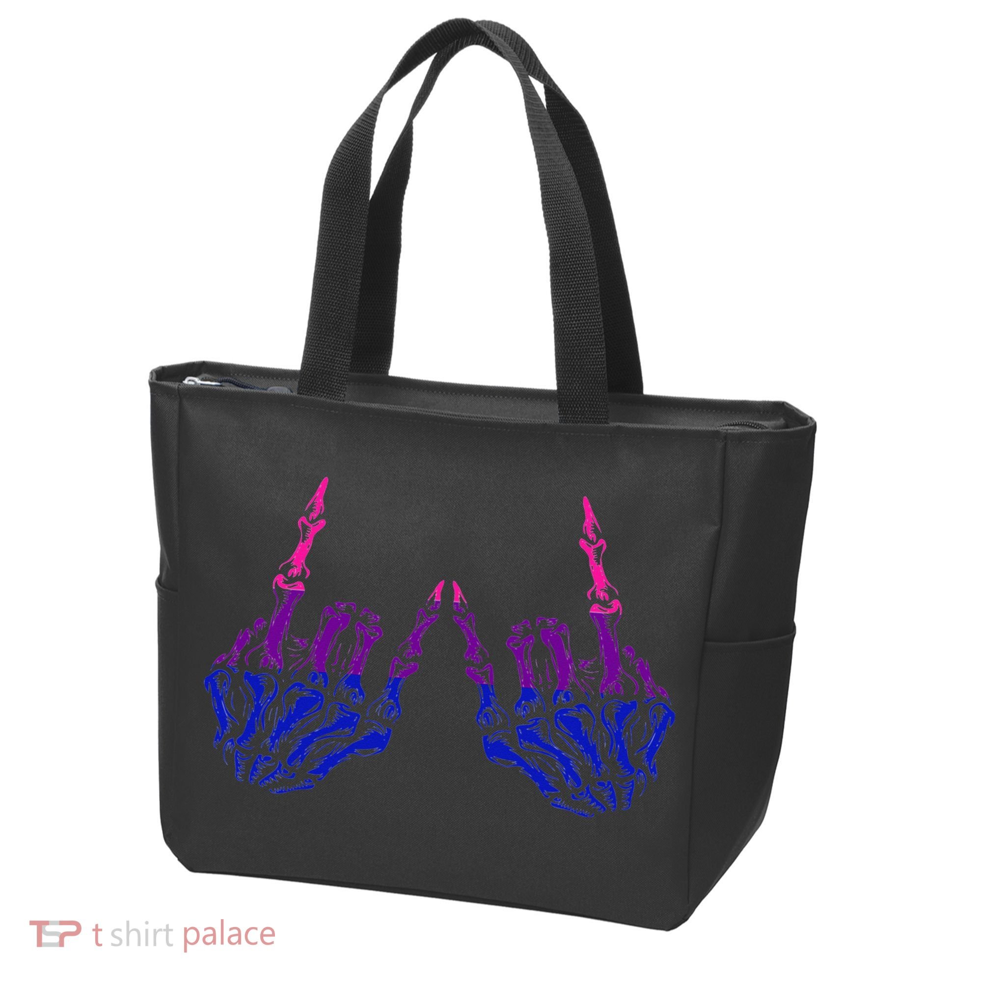 Skeleton Rock Hand LGBTQ Cool Bisexual Pride Tote Bag