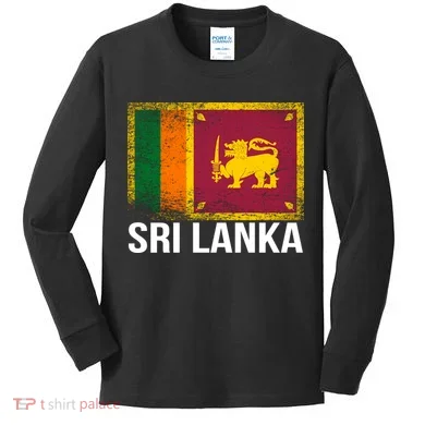 Sri Lanka Flag Kids Long Sleeve Shirt