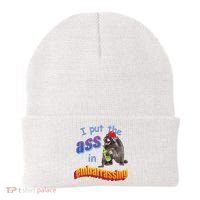 Raccoon I Put The Ass In Embarrassing Beanie thumb 0