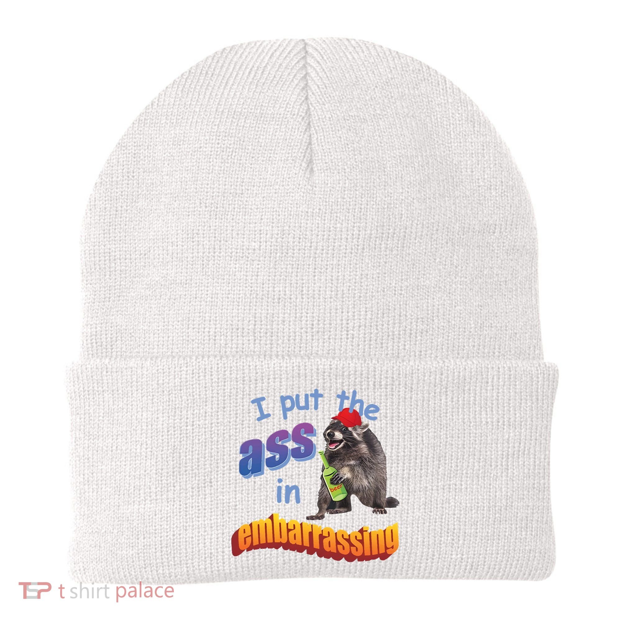 Raccoon I Put The Ass In Embarrassing Beanie