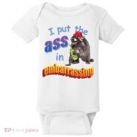 Raccoon I Put The Ass In Embarrassing Baby Bodysuit thumb 0