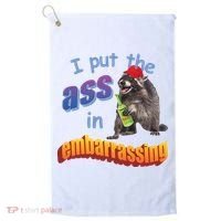 Raccoon I Put The Ass In Embarrassing Golf Towel thumb 0