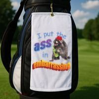 Raccoon I Put The Ass In Embarrassing Golf Towel thumb 2