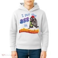 Raccoon I Put The Ass In Embarrassing Kids Hoodie thumb 4