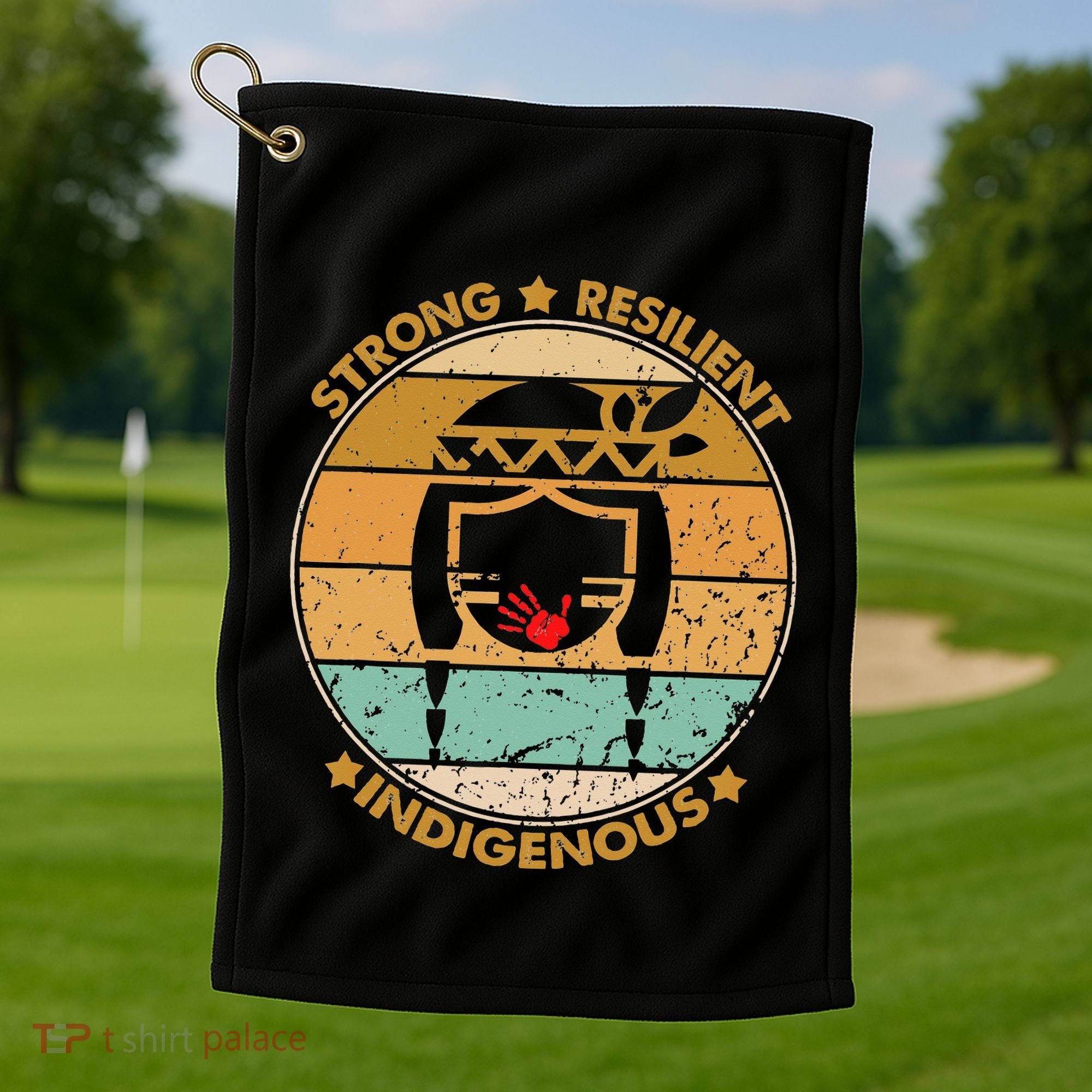 Strong Resilient Indigenous MMIW Awareness No Stolen Sisters Golf Towel