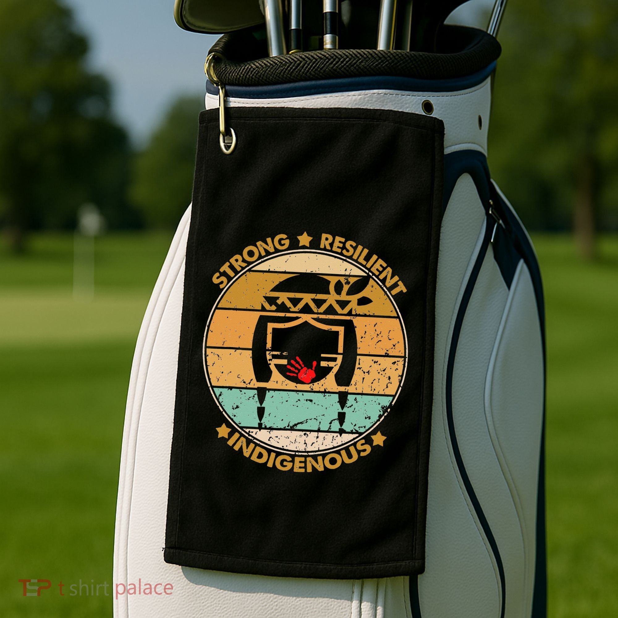 Strong Resilient Indigenous MMIW Awareness No Stolen Sisters Golf Towel