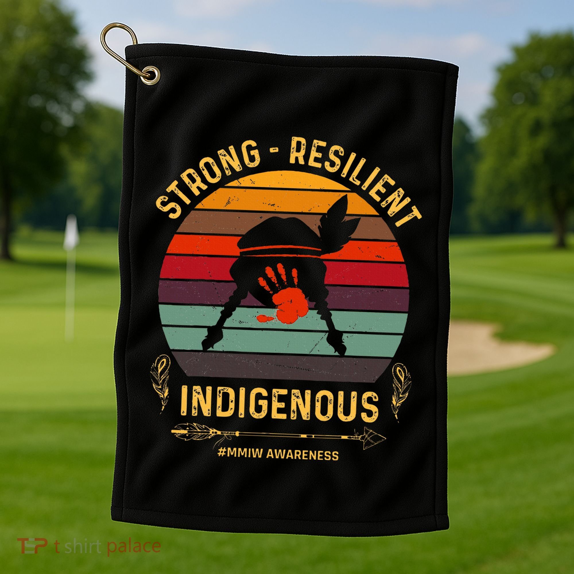 Strong Resilent Indigenous Native American Mmiw Awareness Golf Towel