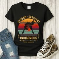 Strong Resilent Indigenous Native American Mmiw Awareness Women's T-Shirt thumb 3