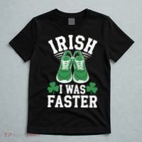 Shamrock Running Irish I Was Faster St Patricks Day Running T-Shirt thumb 5