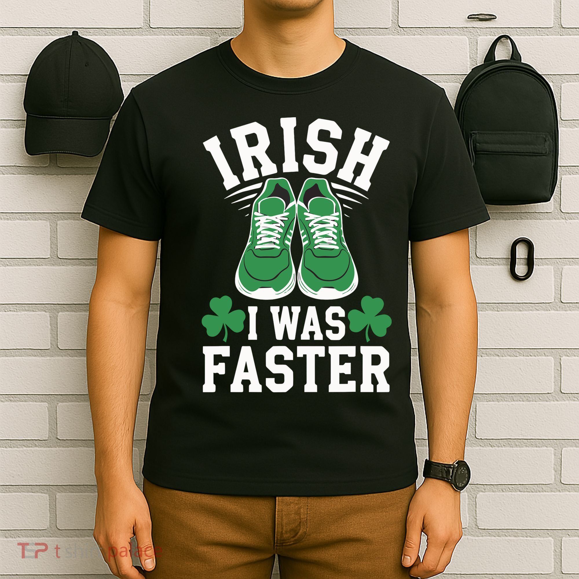 Shamrock Running Irish I Was Faster St Patricks Day Running T-Shirt