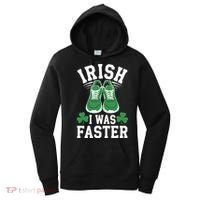 Shamrock Running Irish I Was Faster St Patricks Day Running Women's Hoodie thumb 0