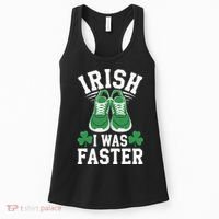 Shamrock Running Irish I Was Faster St Patricks Day Running Women's Tank Top thumb 0