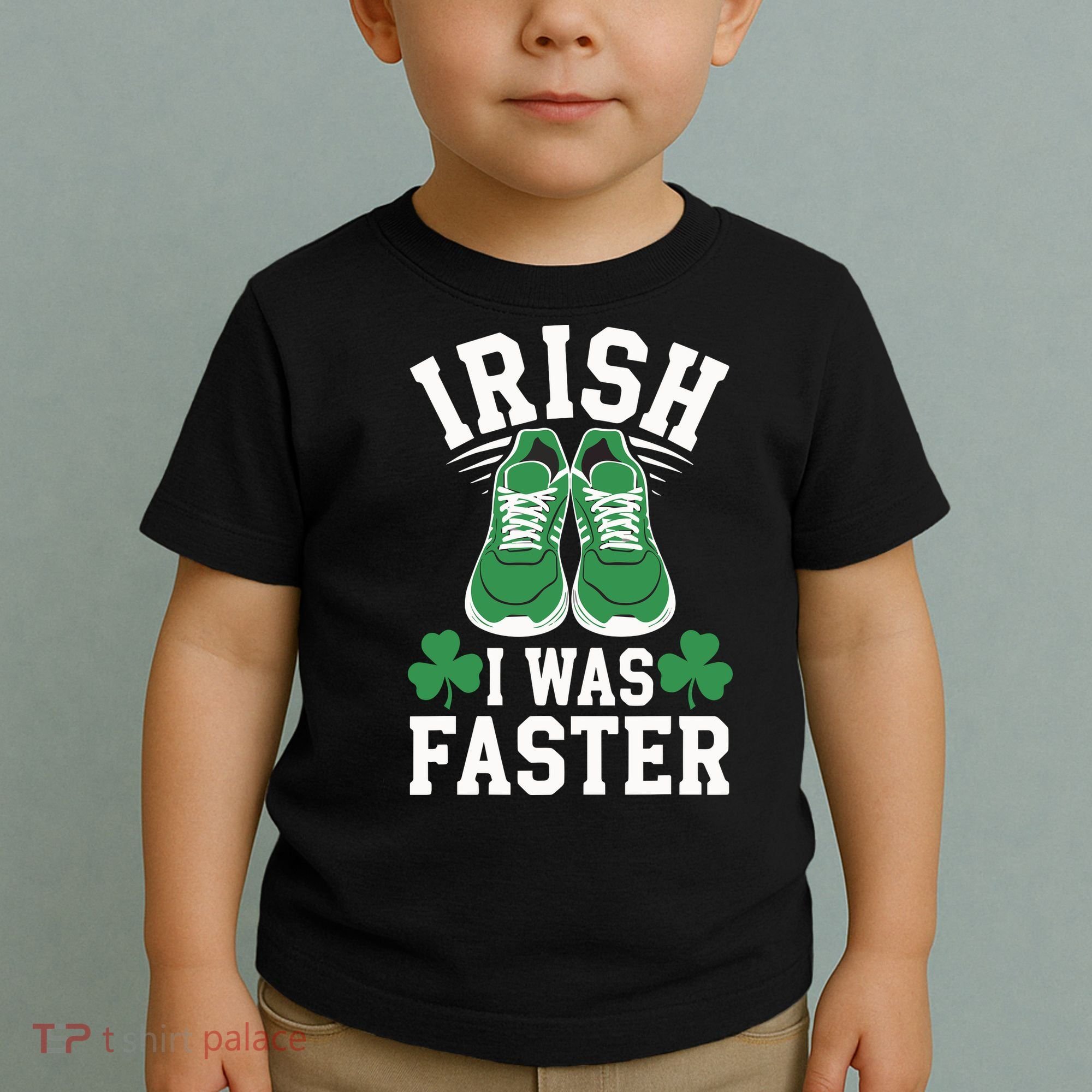 Shamrock Running Irish I Was Faster St Patricks Day Running Toddler T-Shirt