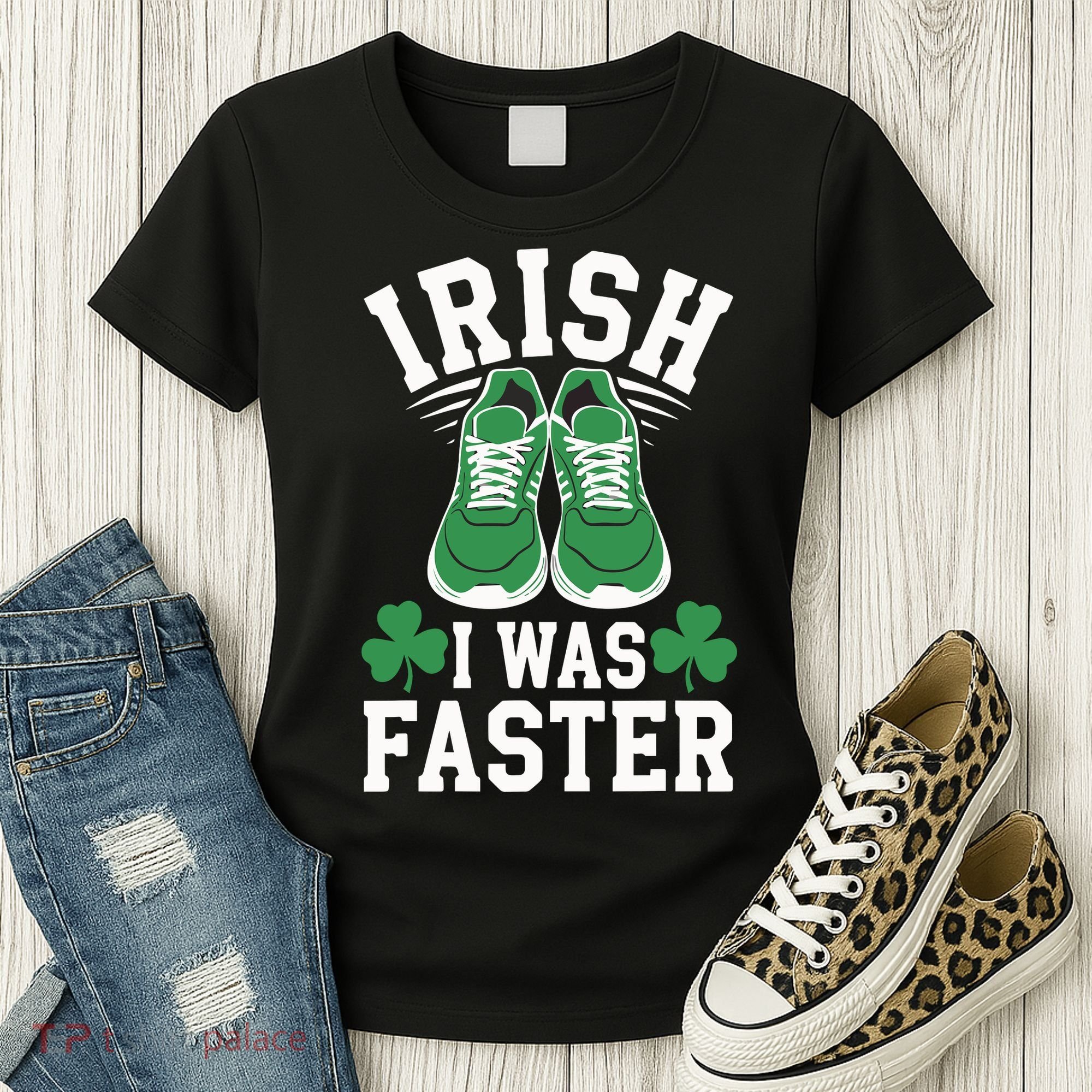 Shamrock Running Irish I Was Faster St Patricks Day Running Women's T-Shirt