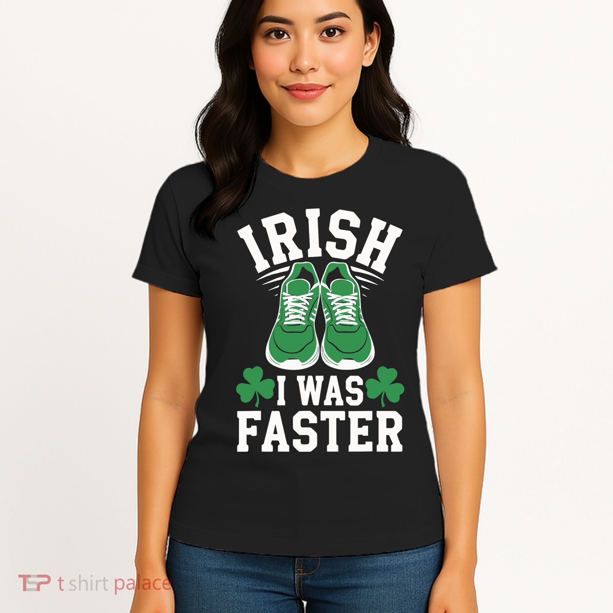 Shamrock Running Irish I Was Faster St Patricks Day Running Women's T-Shirt