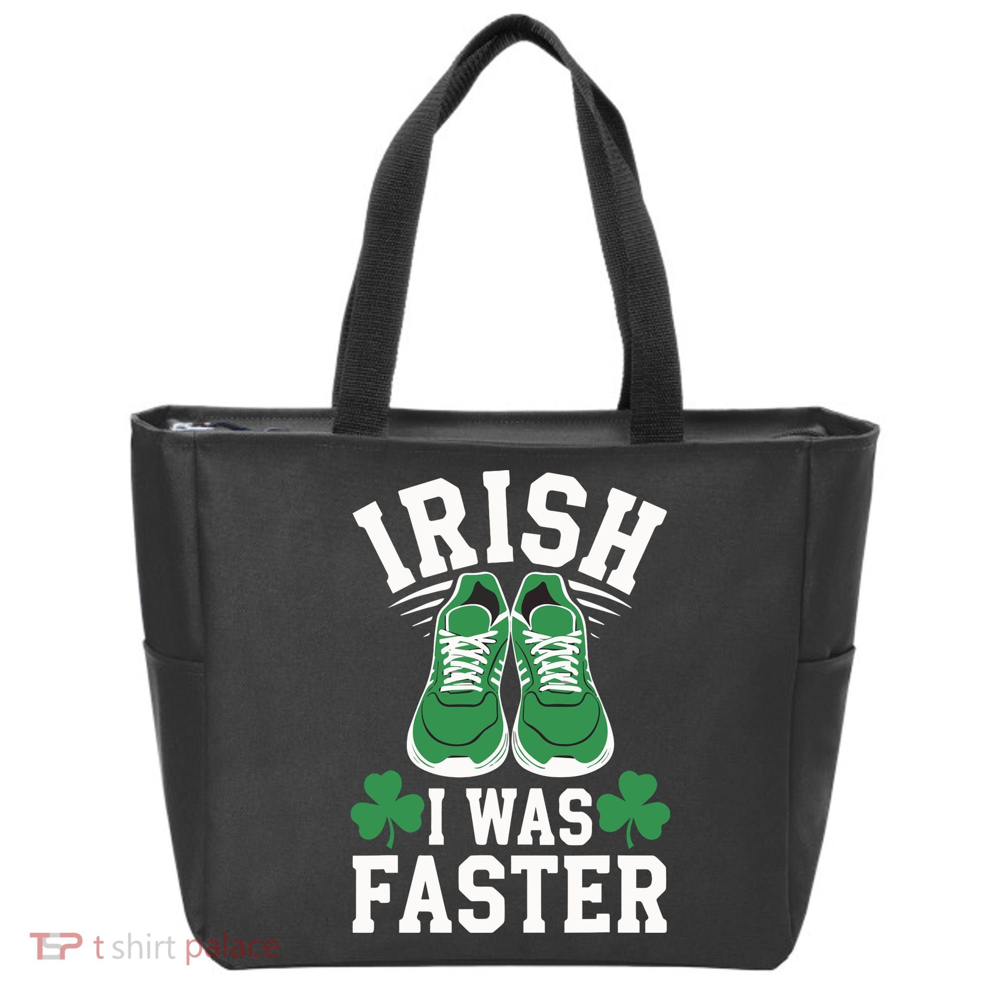 Shamrock Running Irish I Was Faster St Patricks Day Running Tote Bag