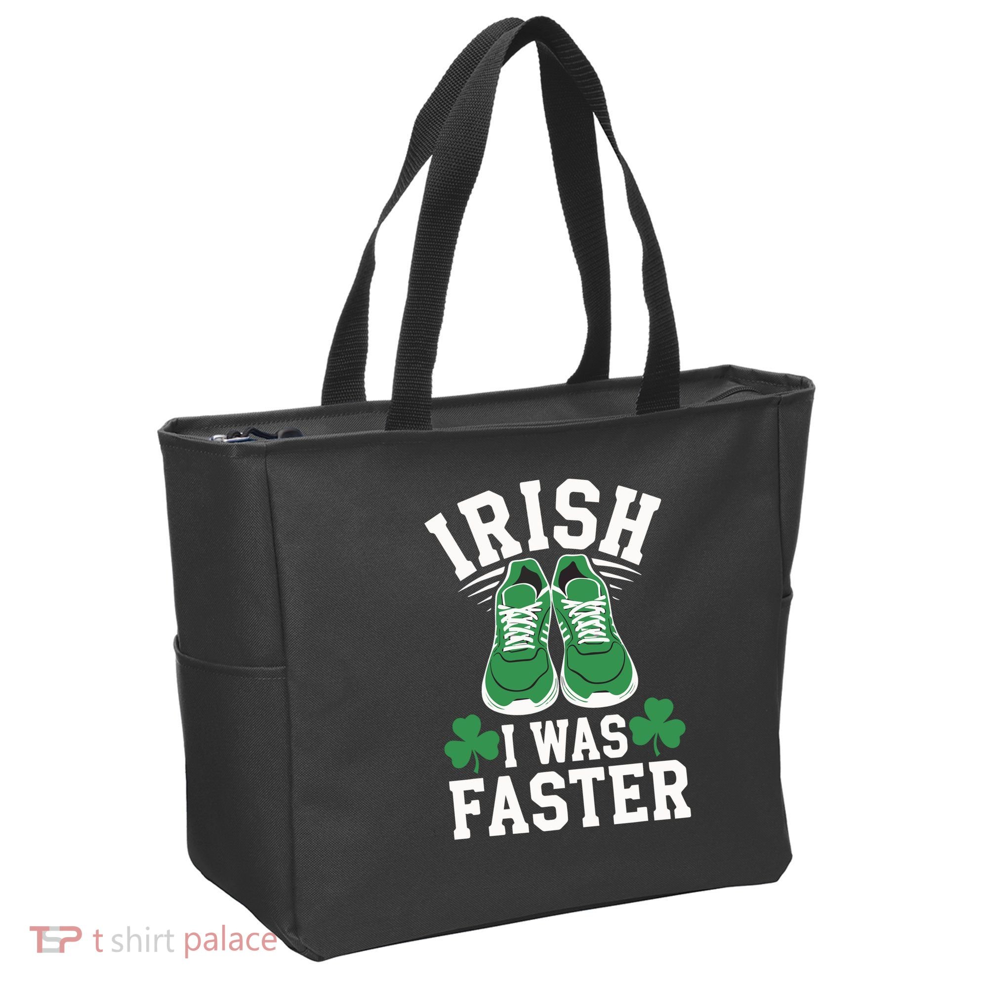 Shamrock Running Irish I Was Faster St Patricks Day Running Tote Bag