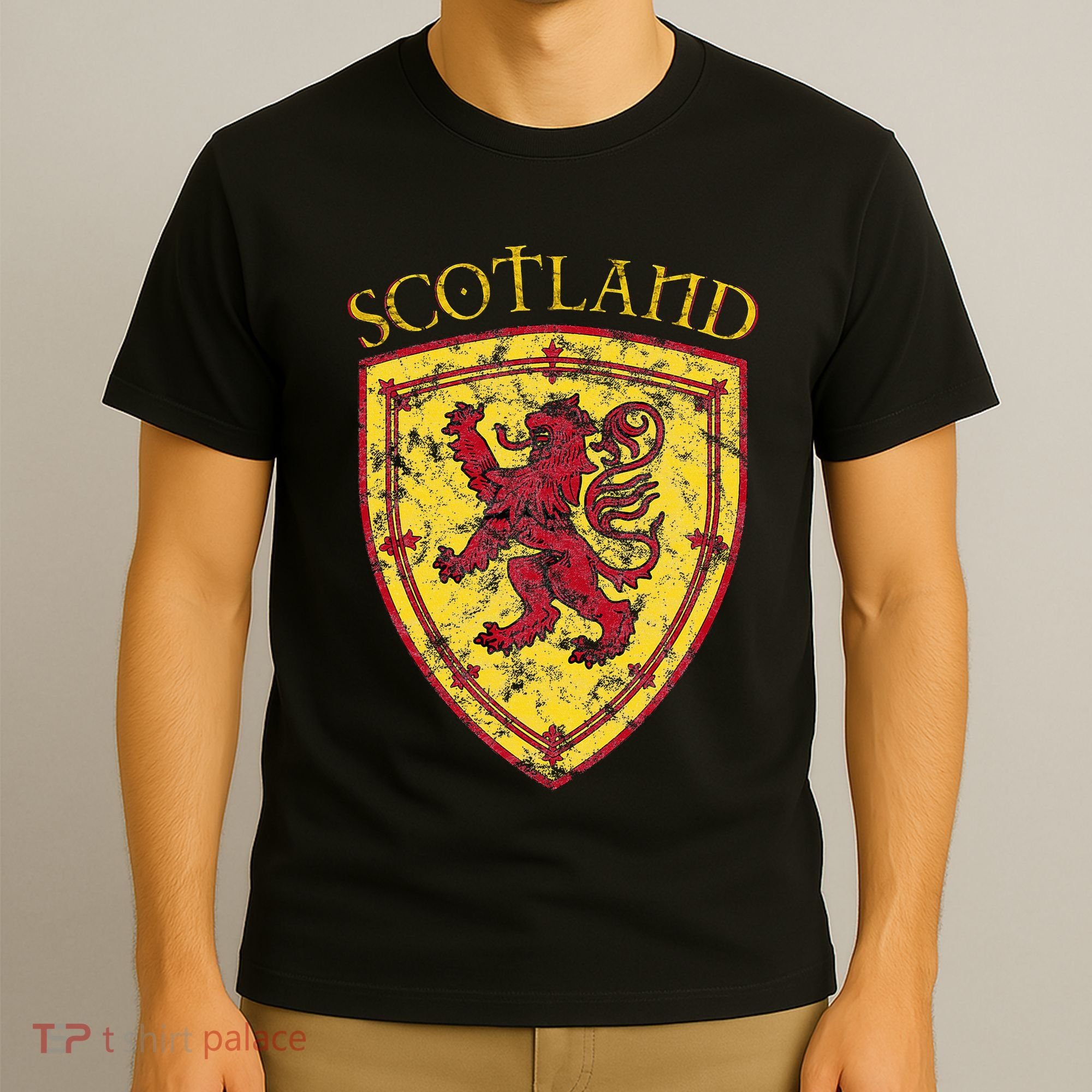 Scottish Rampant Lion Scotland Coat Of Arms Banner T-Shirt