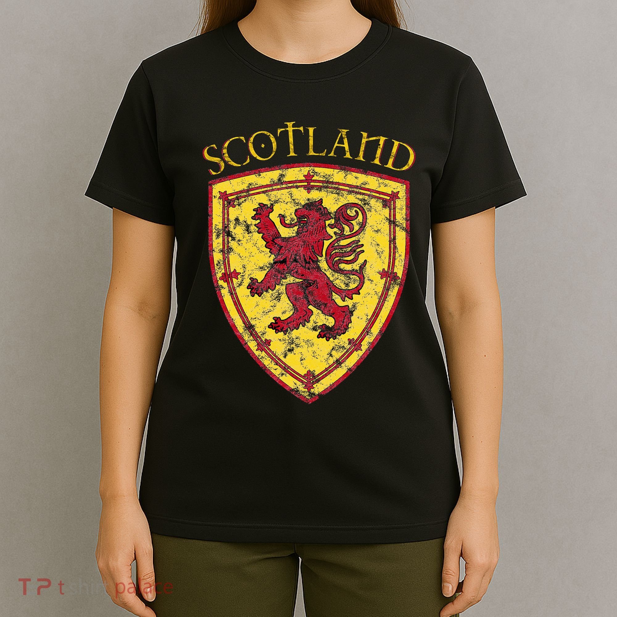 Scottish Rampant Lion Scotland Coat Of Arms Banner T-Shirt