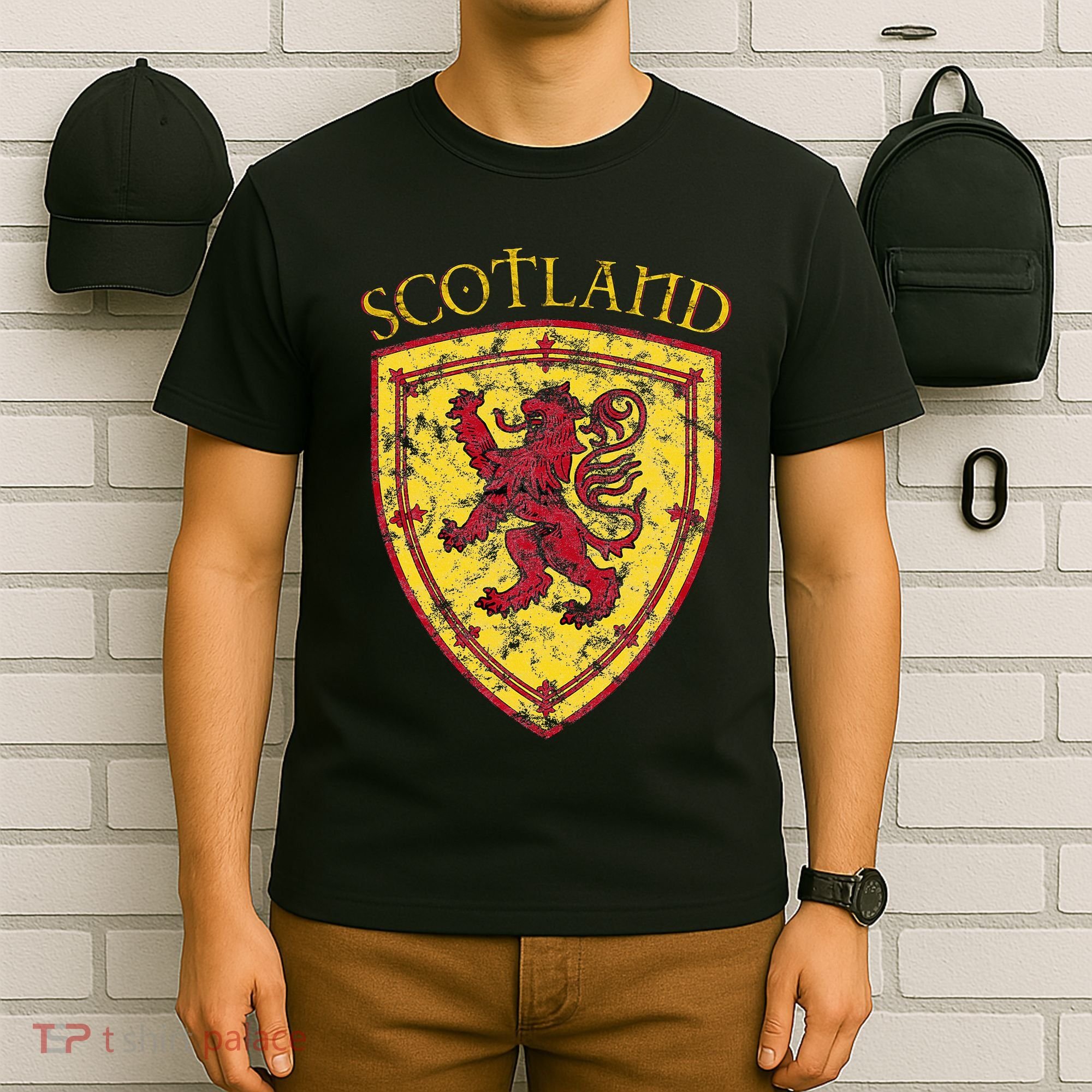 Scottish Rampant Lion Scotland Coat Of Arms Banner T-Shirt