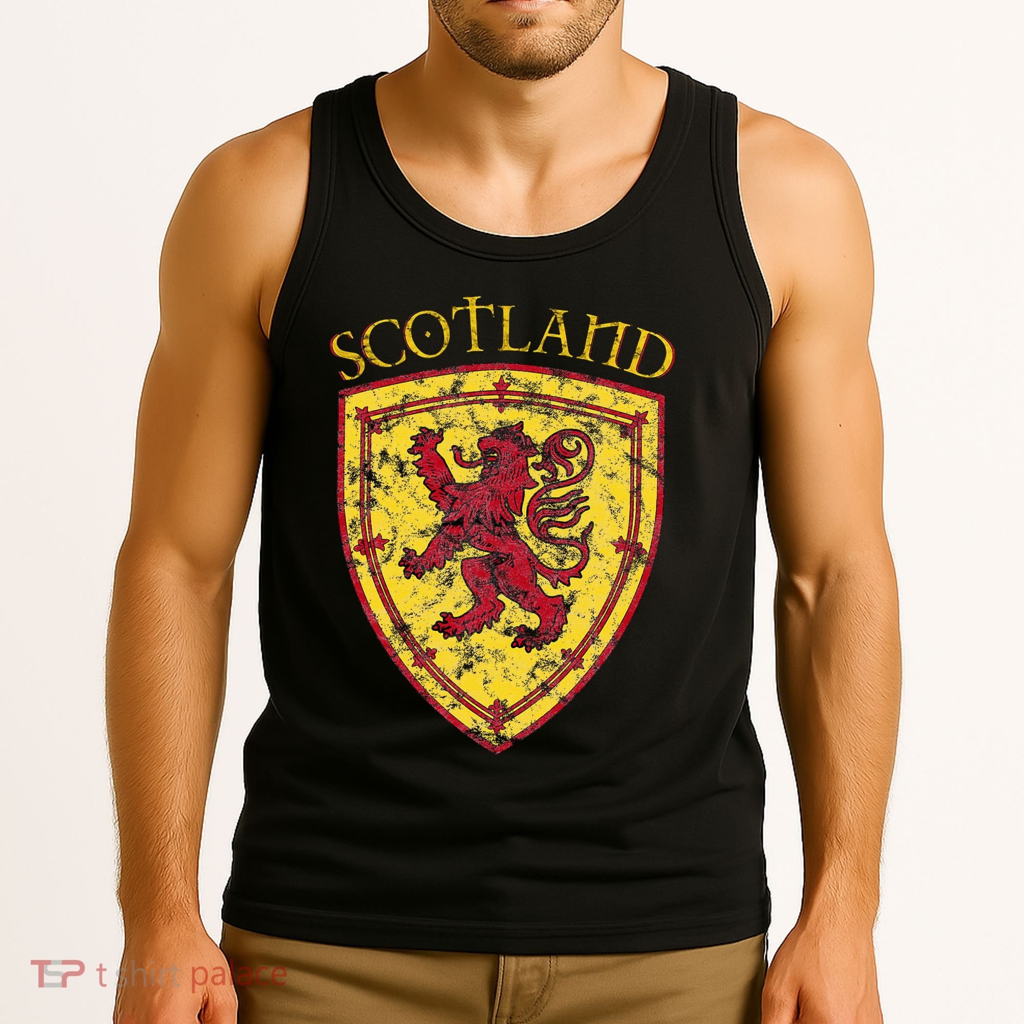 Scottish Rampant Lion Scotland Coat Of Arms Banner Tank Top