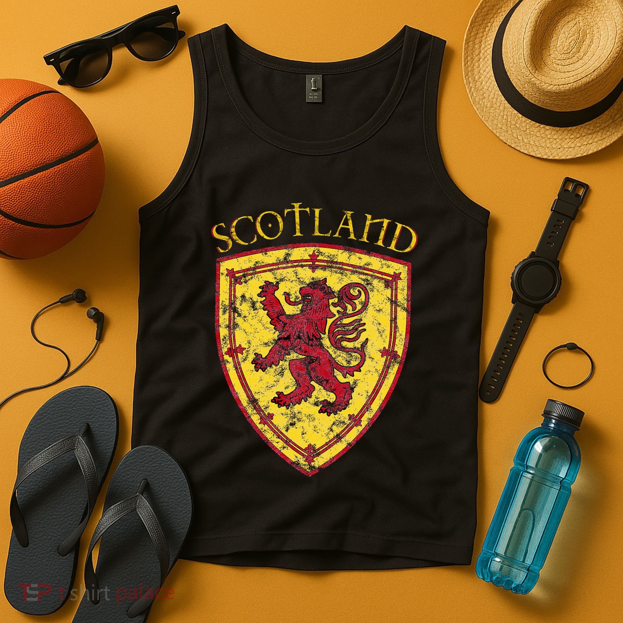 Scottish Rampant Lion Scotland Coat Of Arms Banner Tank Top