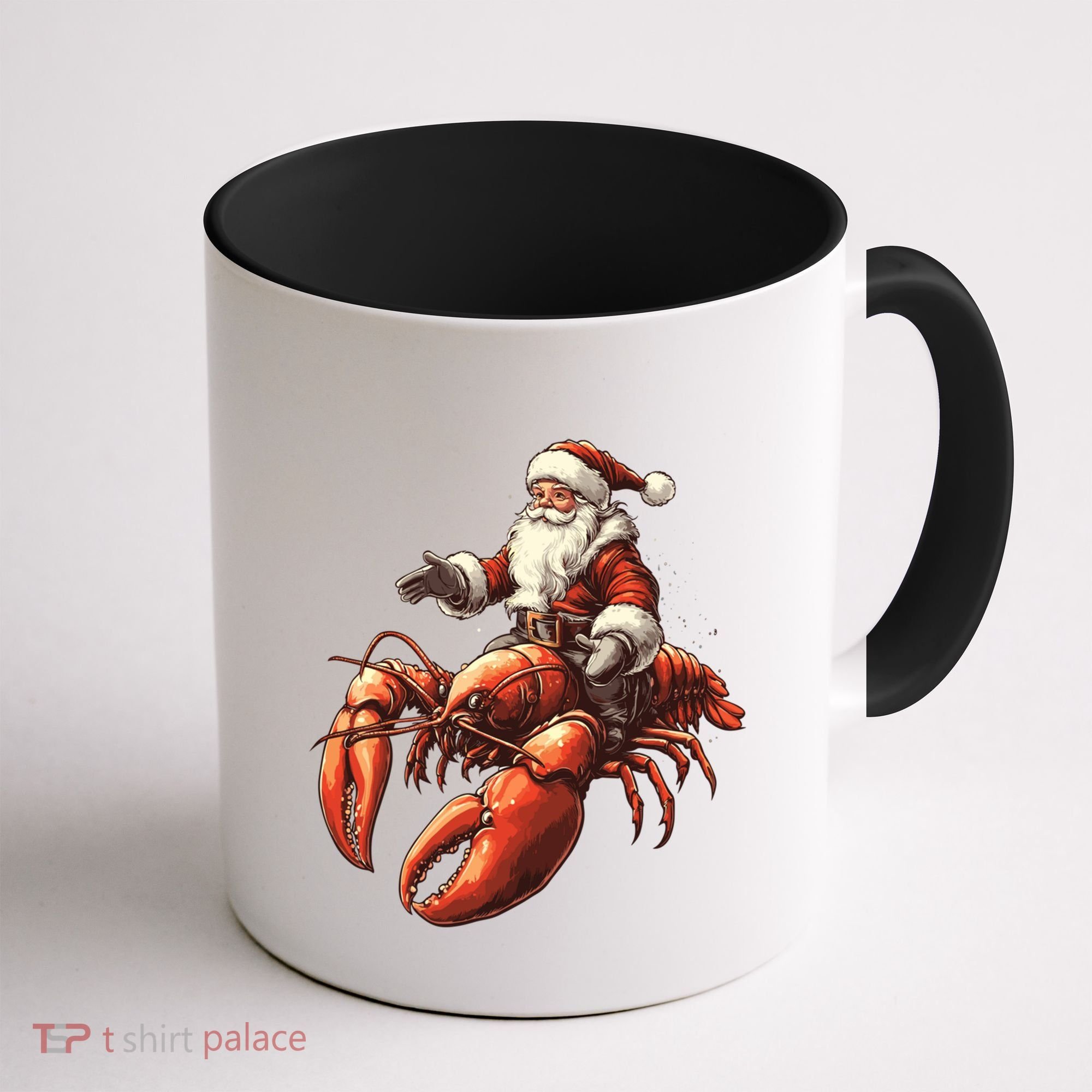 Santa Riding Lobster Funny Lobster Christmas Xmas Pajama Funny Gift Coffee Mug