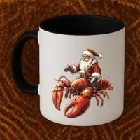 Santa Riding Lobster Funny Lobster Christmas Xmas Pajama Funny Gift Coffee Mug thumb 2