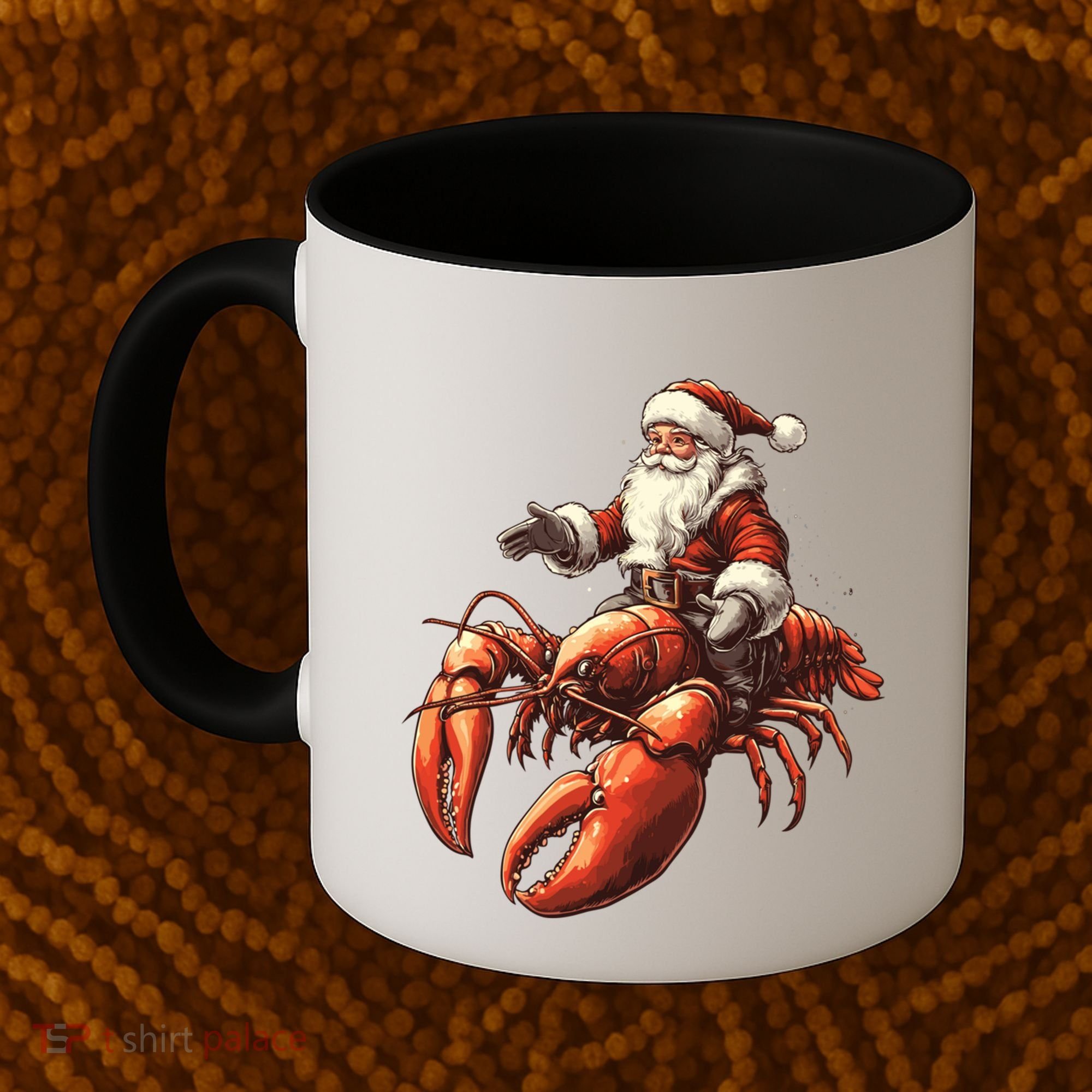 Santa Riding Lobster Funny Lobster Christmas Xmas Pajama Funny Gift Coffee Mug