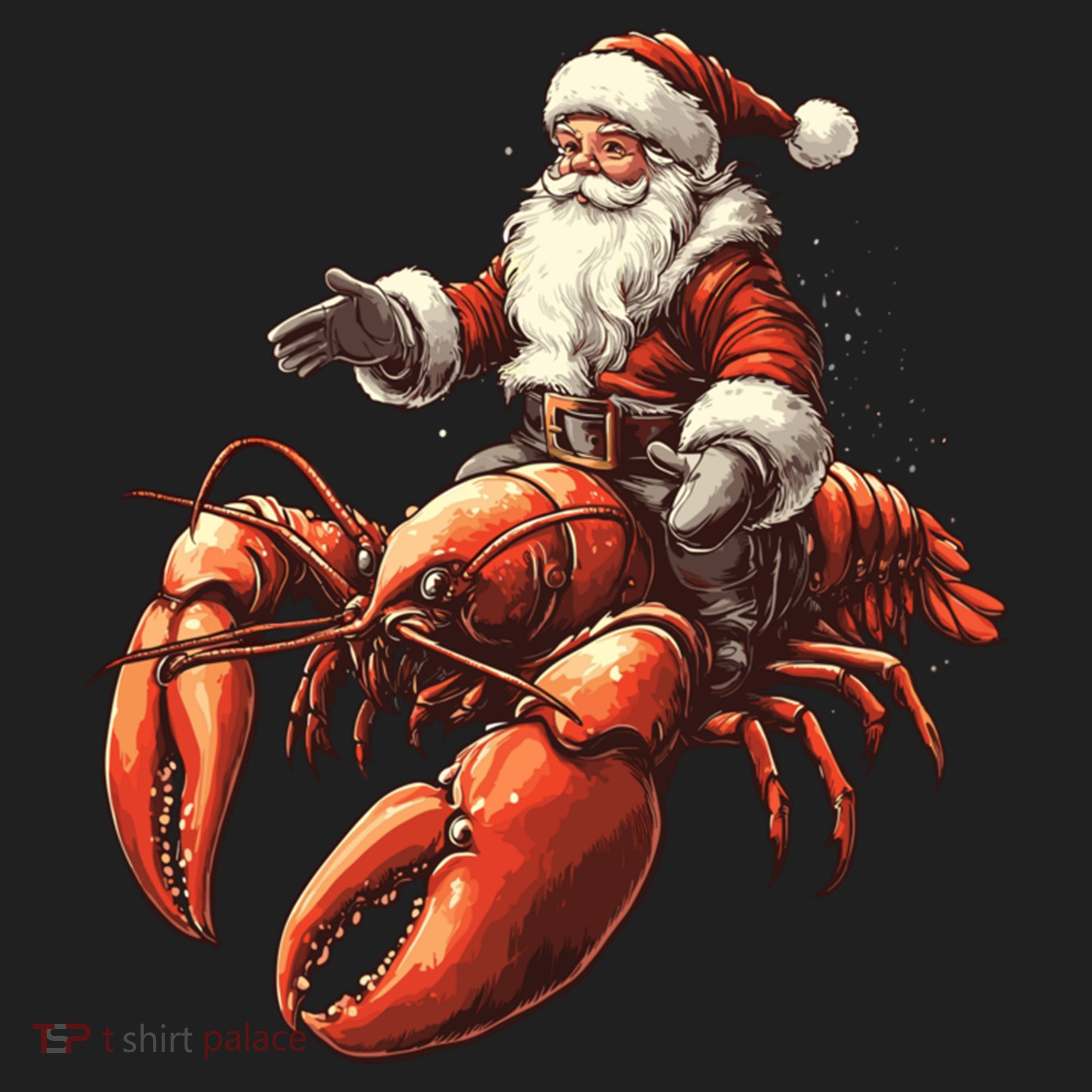 Santa Riding Lobster Funny Lobster Christmas Xmas Pajama Funny Gift Beanie