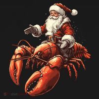 Santa Riding Lobster Funny Lobster Christmas Xmas Pajama Funny Gift Women's Hoodie thumb 2