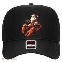 Santa Riding Lobster Funny Lobster Christmas Xmas Pajama Funny Gift Hat thumb 0