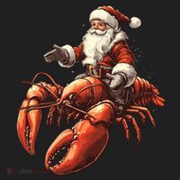 Santa Riding Lobster Funny Lobster Christmas Xmas Pajama Funny Gift Hat thumb 2