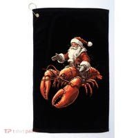 Santa Riding Lobster Funny Lobster Christmas Xmas Pajama Funny Gift Golf Towel thumb 0