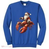 Santa Riding Lobster Funny Lobster Christmas Xmas Pajama Funny Gift Sweatshirt thumb 0