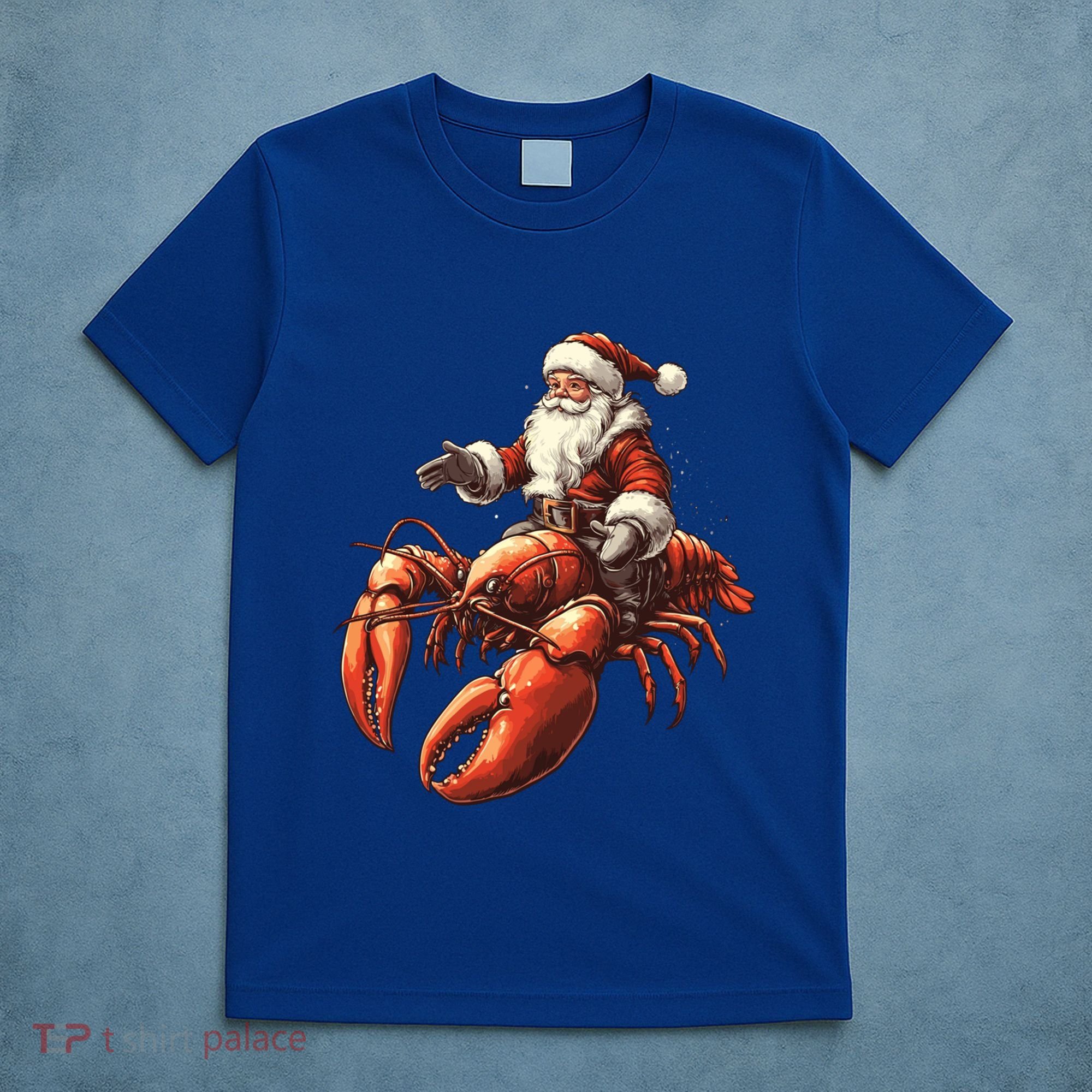 Santa Riding Lobster Funny Lobster Christmas Xmas Pajama Funny Gift T-Shirt