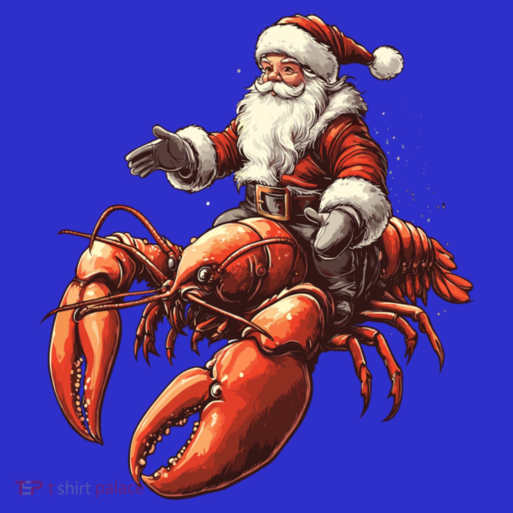Santa Riding Lobster Funny Lobster Christmas Xmas Pajama Funny Gift Women's Tank Top