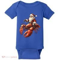 Santa Riding Lobster Funny Lobster Christmas Xmas Pajama Funny Gift Baby Bodysuit thumb 0