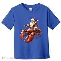 Santa Riding Lobster Funny Lobster Christmas Xmas Pajama Funny Gift Toddler T-Shirt thumb 0